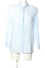 ZARA TRAFALUC Hemd-Bluse Damen Bluse Gr. DE 38 blau-weiß Casual-Look