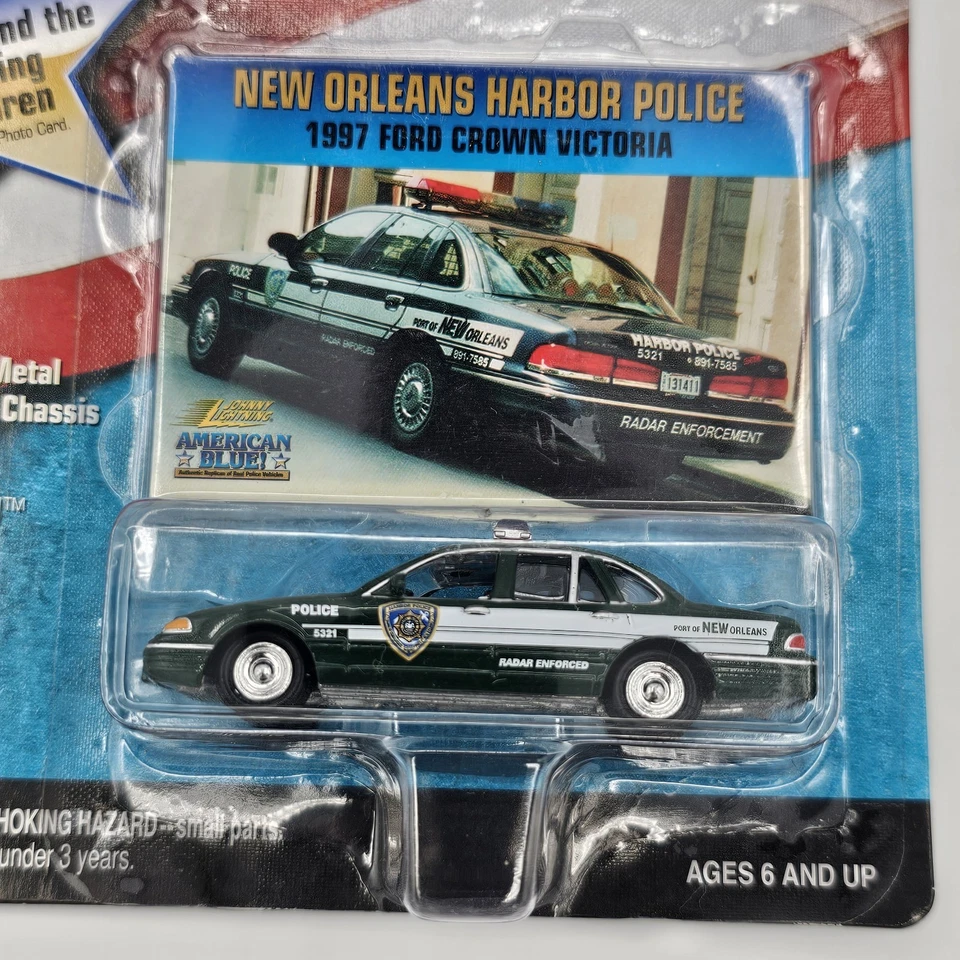 Johnny Lightning American Blue! 1997 Ford Crown Victoria New Orleans Police Car - Image 2 of 4
