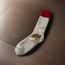 VTG Socks Springfoot Glacier Blue Toe Red Stripe Crew Size 10-13 Ivory Thick