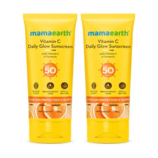 2X Mamaearth Vitamin C Daily Glow Sunscreen with Vitamin C  Turmeric -80gm each