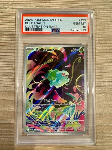 2025 POKEMON MEG EN-MEGA EVOLUTION ILLUSTRATION RARE #133 BULBASAUR PSA 10