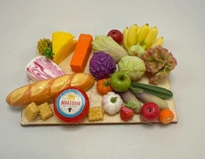 Artisan Charcuterie Cheese and veggie Spread Display Board 1:12 OOAK