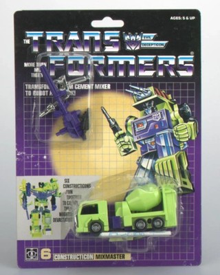 TRANSFORMERS MIXMASTER G1 DECEPTICON CONSTRUCTICON NEU SEALED + STICKER