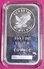 SUNSHINE MINTING SILVER BAR - One Ounce - .999 Fine Silver - Capsuled