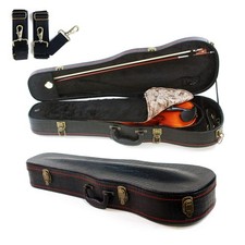 4/4 Full Size Violin Case, Plush Interior Wooden Hard Case With Hygrometer, C...
