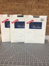 Lot Of 3 Pairs Hanes Day Sheer Barely Black Size EF Panty Hose NOS A-5