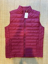 Peter Millar Crown Sport Quilted Full Zip Vest Jacket Medium Pomegranate
