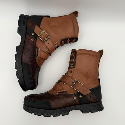 Polo Ralph Lauren Tavin Brown Leather Dual Strap Buckle Duck Boots Men\'s 11.5 D Polo Ralph Lauren Tavin Boots Men main image 2