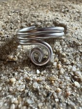 Handmade Wrap Around Ring with Swirl Design In Aluminum Gift for Women Girls Mom