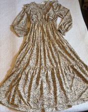 DownEast Floral Tiered Rustic Boho Cottage Core Long Dress