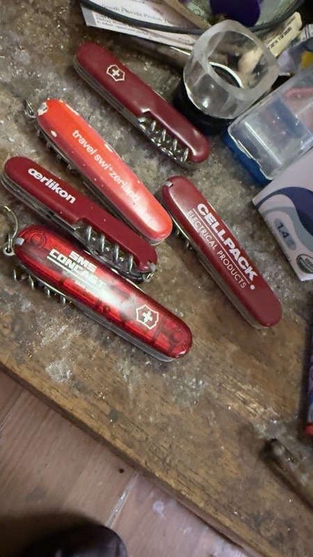 Lot Of 5 Victorinox Swiss Army Knives Various Models With  Advertising All Mint