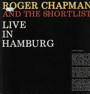 Roger Chapman and The Shortlist Live In Hamburg +BOOKLET NEAR MINT Vinyl LP