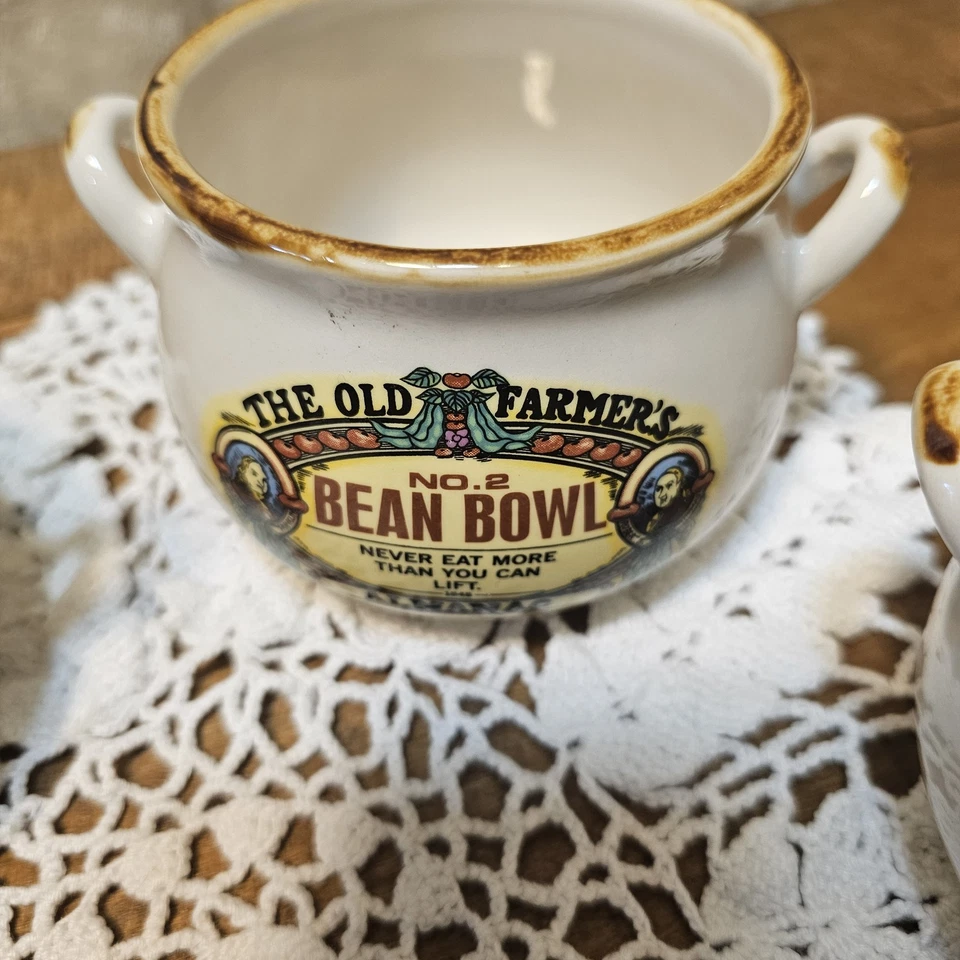 Juego de 3 cuencos de frijoles The Old Farmer's Almanac Nº 2 West Wood International 1994 Foto 3 de 4