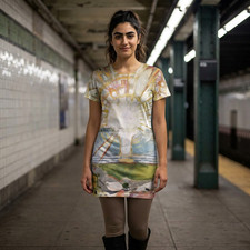 Edvard Munch The Sun T-Shirt Dress Fine Art Graphic Apparel Fashion