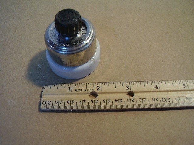 (NEW?) Vintage Perkins Rotary Light Wall Switch Metal & Porcelain 2" diameter