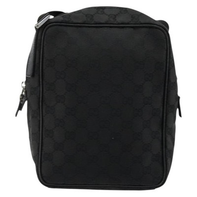 GUCCI GG Canvas Shoulder Bag Black Silver 122759 Auth 177508 | eBay