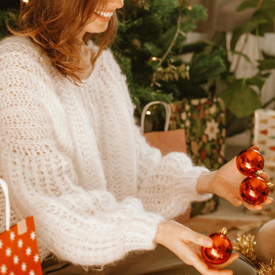 24 Palline Di Natale 4Cm - Decorazioni Natalizie in Plastica, Rosso, Argento, Or - Immagine 3 di 4