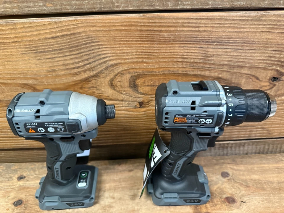 Flex 24V 1/2" Drill Driver + 1/4" Hex Impact Kit FX1131 FX1331 Tools Only (Qty) - Image 4 of 4