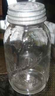 clear quart Sterling Mason canning jar zinc lid
