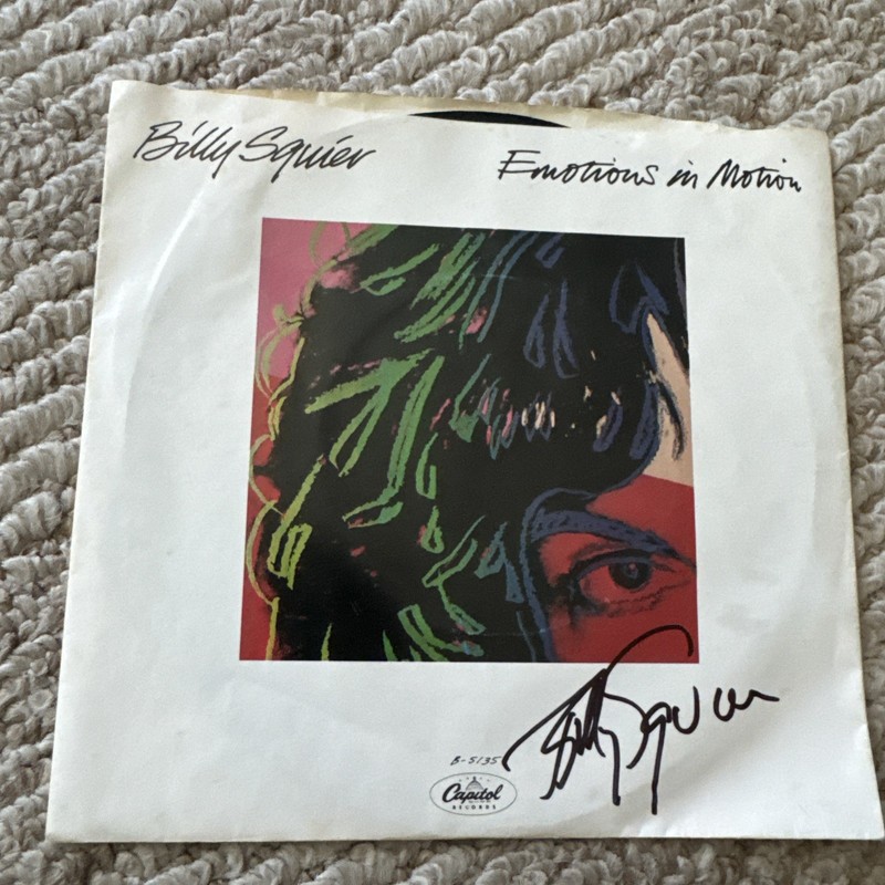 Billy Squire Emotions In Motion Signed 7" 45 Vinyl Record Autograph