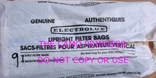 9-GENUINE ELECTROLUX VACUUM CLEANER BAGS STYLE U UPRIGHT MODEL USA MADE
