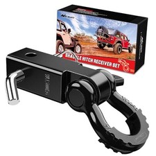 Shackle Hitch Receiver 2Inch 45000 LBs Breaking Strength 3/4" D Ring Black