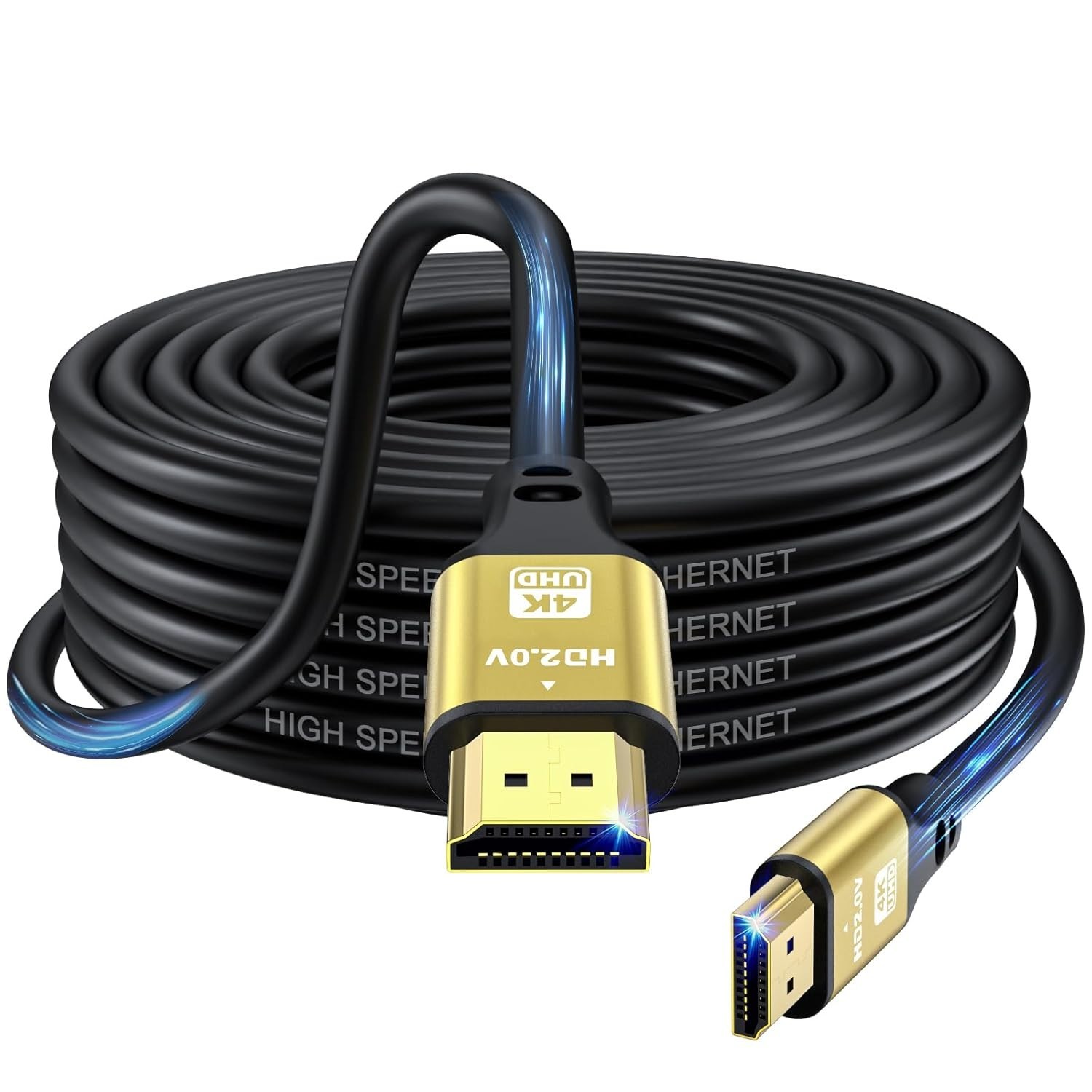Jojobnj 50ft Gold 4K HDMI Cable for PS4 HDTV Laptop-image
