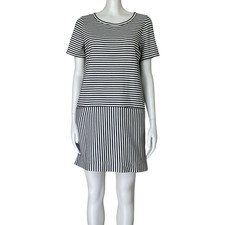 Madewell 100% Cotton Dockside Stripes T Shirt Shift Dress. Medium. Preppy Navy