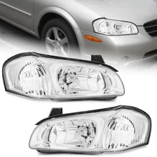 Pair Headlights Chrome For 2000-2001 Nissan Maxima Clear Corner Headlamps