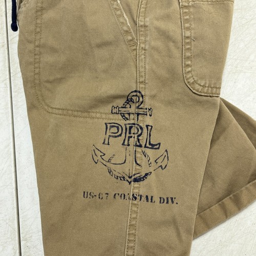 Polo Ralph Lauren Boys Khaki Shorts 7 Anchor Nautical Coastal US-67 Drawstring - Picture 4 of 11
