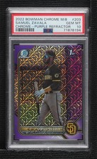 2022 Bowman Chrome Mega Box Purple Mojo Refractor /250 Samuel Zavala PSA 10 0fz3