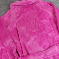 Victoria's Secret M/L Plush Fleece Robe Fuscia Frenzy Hot Pink Cozy Velour
