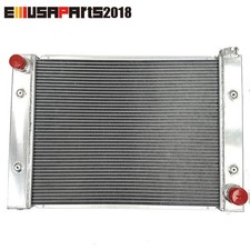 New Brand Universal 2 Row Silver Full Aluminum Racing Radiator Rear V Mount
