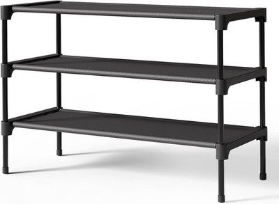 Kitsure Shoe Rack Entryway Cabinet Closet Organizer Space-Saving Storage Black