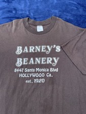 Vintage 80s Barneys Beanery T Shirt L Hollywood CA Single Stitch Made In USA