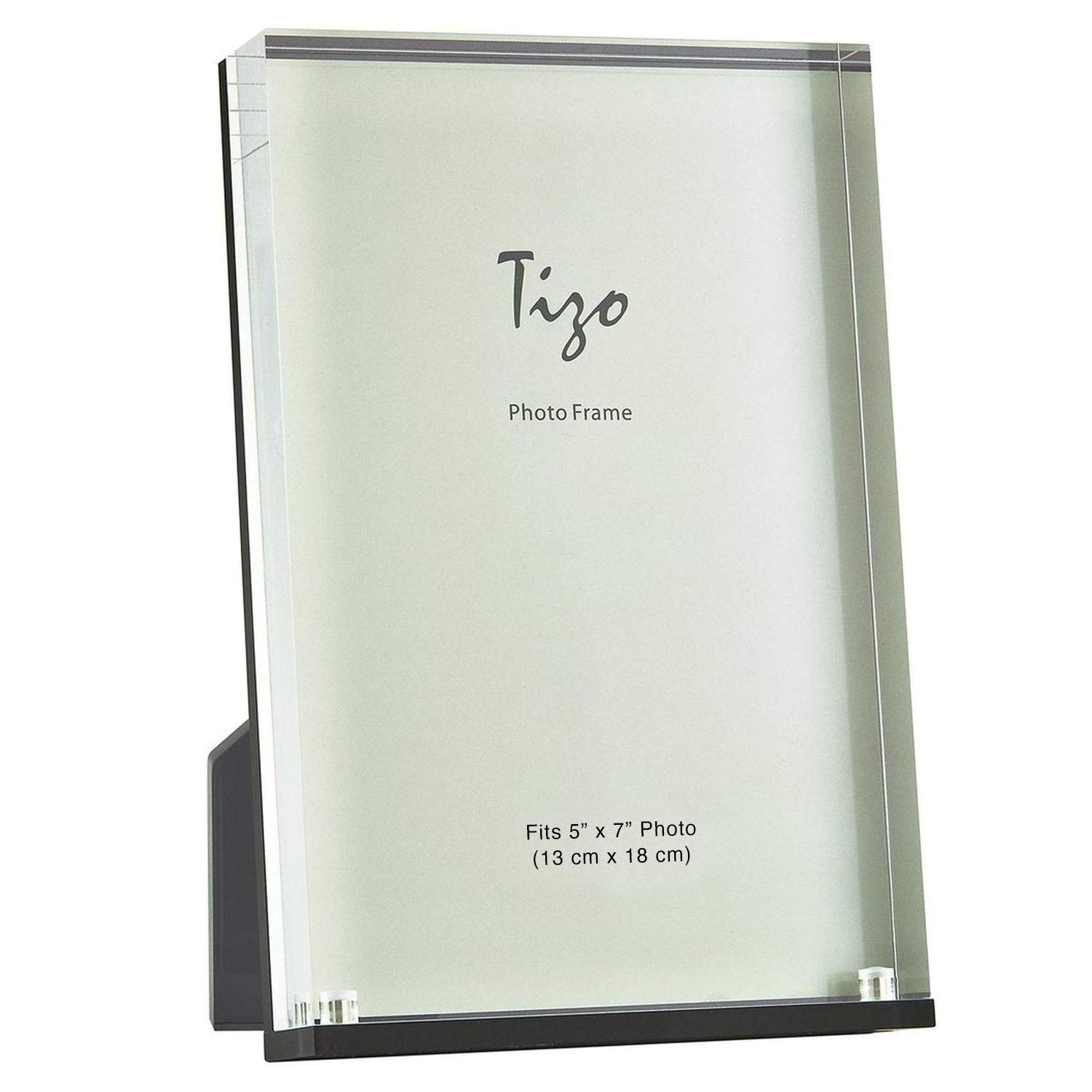 Design Vertical 5x7 Lucite Picture Frame, Durable 1 Inch Thick Clear Lucite &...