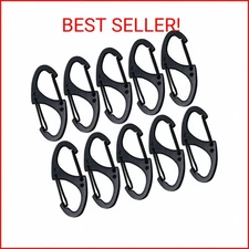 Bytiyar Small Carabiner Clips 1.6 inch(41mm) Metal Double Sided Spring Gate Snap