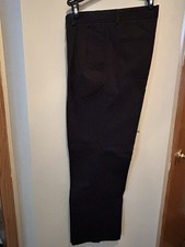 Chaps Boys Dress Pants Size 14 Husky 100% Cotton Black Adjustable