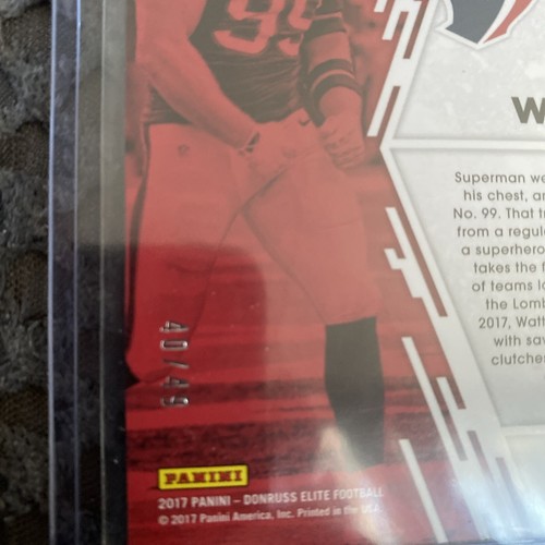 2017 Panini Elite Fired Up JJ WATT Purple /49 #13!! PWE SHIP - Picture 2 of 2