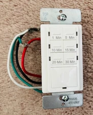 15 Amp 30-Minute Indoor In-Wall Push Button Countdown Timer Switch, white