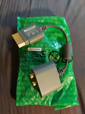 NEW Official Genuine Microsoft XBOX 360 RCA Optical Audio Adapter Cable Gray