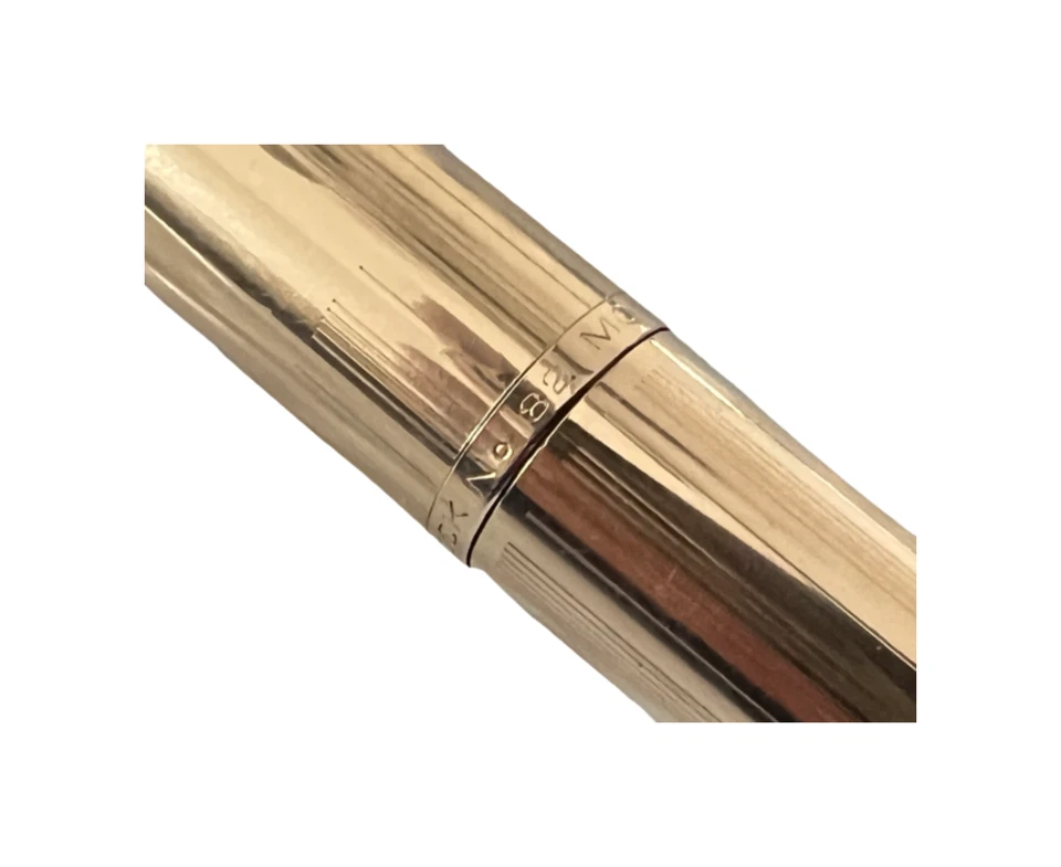 Caneta-tinteiro Montblanc Meisterstuck N 82 dourada R década de 1950 M sem tinta - Imagem 3 de 4