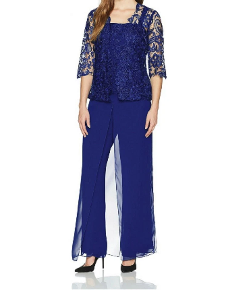 Traje pantalón de encaje para mujer Emma Street Ocasions boda madre de la novia plus 24W 3X Foto 3 de 4