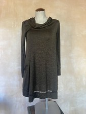 Saturday Sunday Anthropologie Tunic Dress Green Crochet XS Cowl Neck