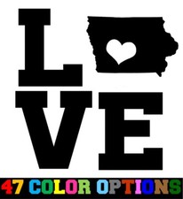 Vinyl Decal Truck Car Sticker Laptop - Home State Map Outline Love Iowa