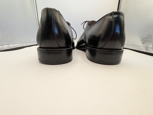 Mens Dress Shoes Oxfords Salvatore Ferragamo Cap Toe Medallion Black Leather 12D - Picture 6 of 13