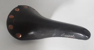 Selle vélo cuir vintage SAN MARCO REGAL GIRARDI rivets/1992/ - Photo 1/4