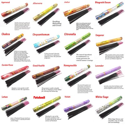 20pc Incense Sticks Bulk Home Cleansing Meditation Blessings Aromatherapy Square