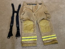 LIONS JANESVILLE FIRE FIGHTING BUNKER GEAR CROSSTECH PANTS 48R SUSPENDERS