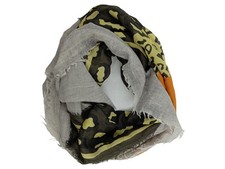 Damen Schal Animal Print Fransen Wolle Mehrfarbig 147x135cm